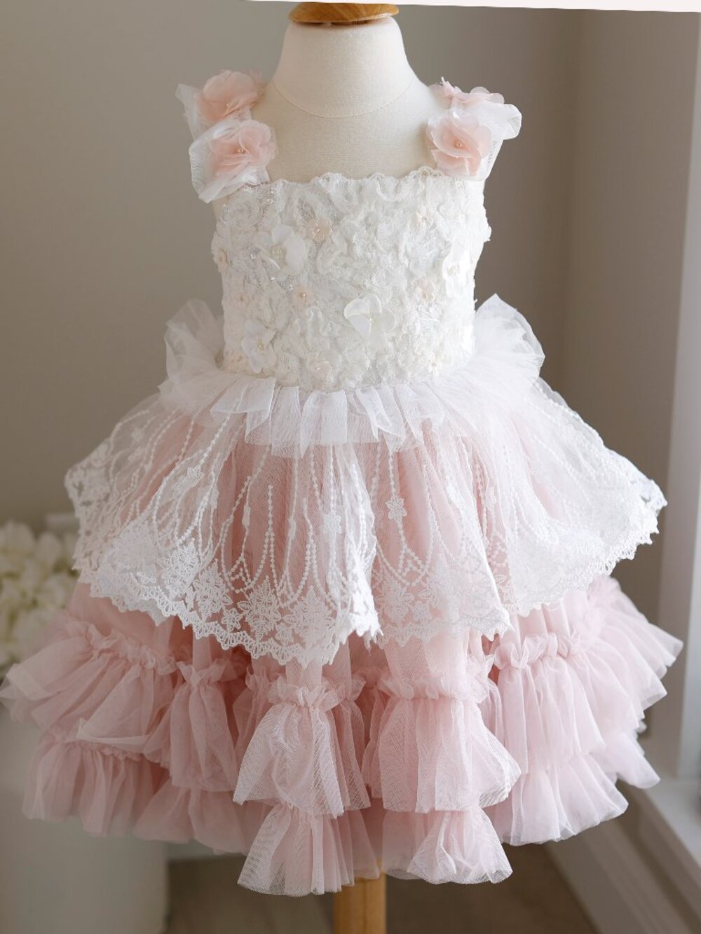 Pink and White Dollcake Tea & Crumpets Dress Lace Party Special Occasion NWT